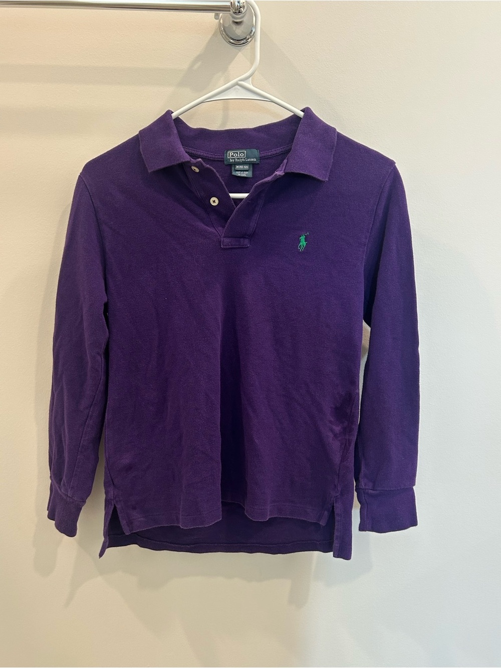 Ralph Lauren Purple Long Sleeve Polo with Green Pony